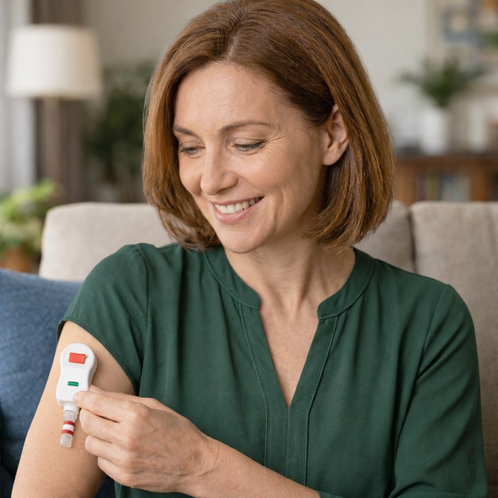 Woman using The Hormone Blueprint at-home testing kit